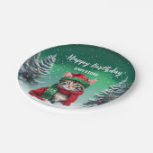 Assiettes En Carton Cute Chat Kitten Noël arbre d'anniversaire fille f (Angle)