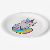 Assiettes En Carton Cute chat licorne arc-en-ciel (Angle)