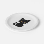 Assiettes En Carton Cute chat noir 2 (Angle)