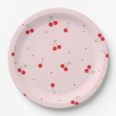 Assiettes En Carton Cute Cherry Pattern | Pink Aesthetic Seamless  (Devant)