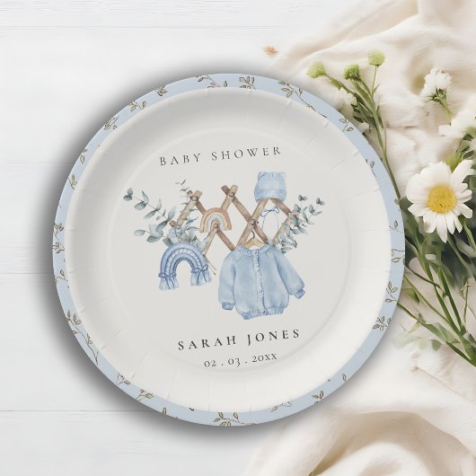 Assiettes En Carton Cute Chic Garçon Vêtements de bébé Baby shower ess