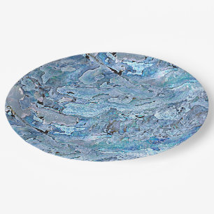 Assiettes En Carton Cute Chic Purple Bleu Faux Sea Shell Motif