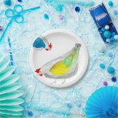 Assiettes En Carton Cute chickens watercolor (Fête)