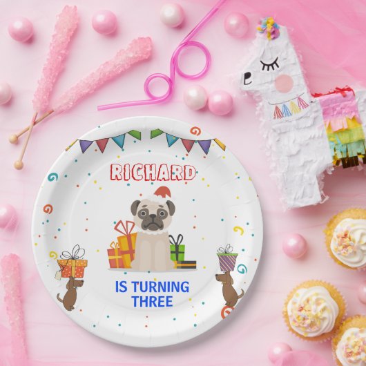 Assiettes En Carton Cute Chien Chiot Puppy Theme Fête d'Anniversaire d (Fête)