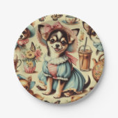 Assiettes En Carton Cute Chihuahua Peinture Chiot (Devant)