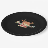 Assiettes En Carton Cute Christmas Deer Minimal Design  (Angle)