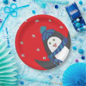 Assiettes En Carton Cute Christmas Penguin (Fête)