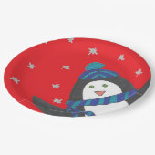 Assiettes En Carton Cute Christmas Penguin (Angle)