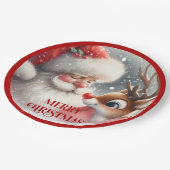 Assiettes En Carton Cute Christmas Santa and Rudolph Paper Plates (Angle)