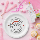 Assiettes En Carton Cute Christmas Santa Claus with Red Hat (Fête)