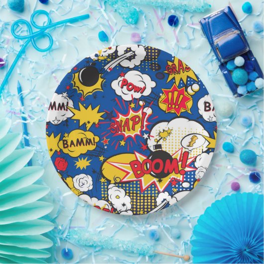 Assiettes En Carton Cute Comic Pattern  (Fête)