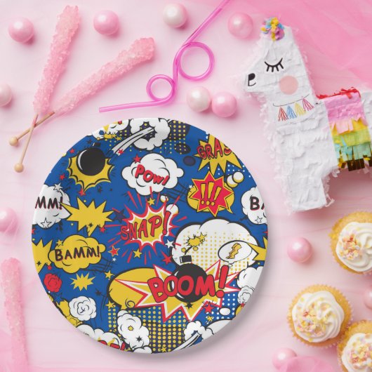 Assiettes En Carton Cute Comic Pattern  (Fête)