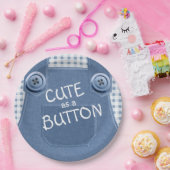 Assiettes En Carton Cute comme un bouton Denim Overalls Plaque en papi (Fête)
