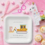 Assiettes En Carton Cute Construction Fourche Ascenseur N'Importe Quel (Fête)