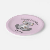 Assiettes En Carton Cute coudley - KOALA - Joyeux anniversaire - Rose (Angle)