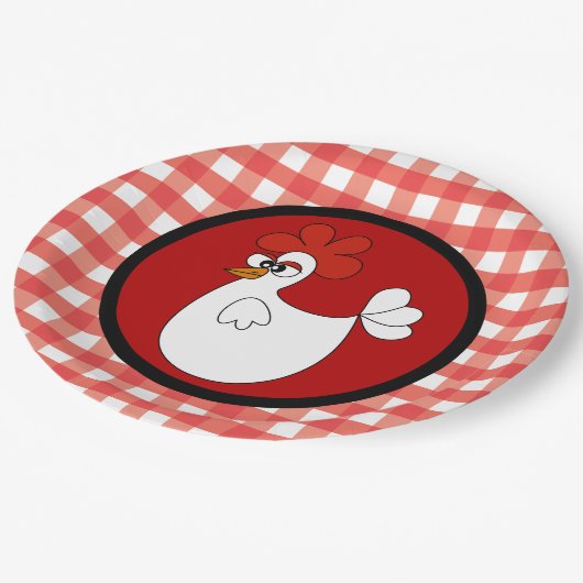 Assiettes En Carton Cute Country poulet Grange (Angle)
