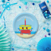 Assiettes En Carton Cute Crab Beach 1er anniversaire (Fête)