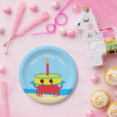 Assiettes En Carton Cute Crab Beach 1er anniversaire (Fête)