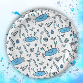 Assiettes En Carton Cute Crab Sea Animaux Garçon Joyeux Papier d'anniv