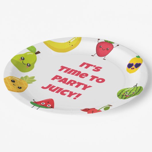 Assiettes En Carton Cute Custom Funny Fruit Kid Birthday Party Plates (Angle)