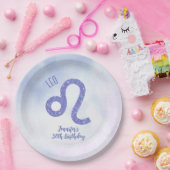 Assiettes En Carton Cute Custom Leo Astrologie Purple Anniversaire (Fête)