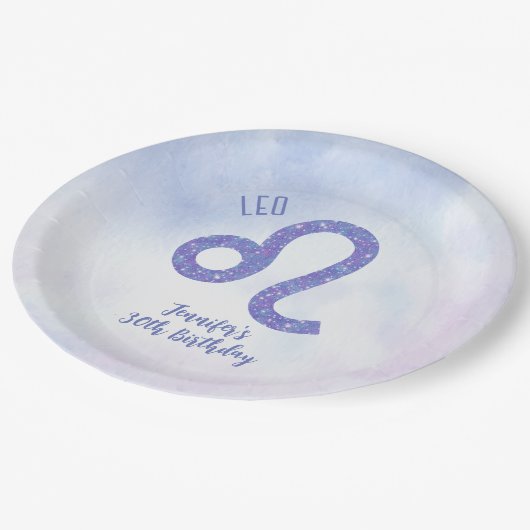 Assiettes En Carton Cute Custom Leo Astrologie Purple Anniversaire (Angle)