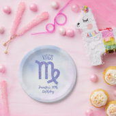 Assiettes En Carton Cute Custom Virgo Purple Astrologie Anniversaire (Fête)