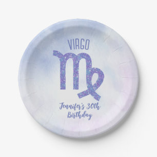 Assiettes En Carton Cute Custom Virgo Purple Astrologie Anniversaire