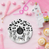 Assiettes En Carton Cute Dalmatiens Noir & Blanc Zones Joyeuses (Fête)