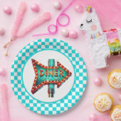 Assiettes En Carton Cute Diner retro party  (Fête)