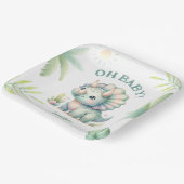 Assiettes En Carton Cute Dino Jungle Triceratops Dinosaur Baby shower (Angulaire)