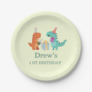 Assiettes En Carton Cute Dinosaur Anniversaire Plaques Papier