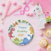 Assiettes En Carton Cute Dinosaur Boy Anniversaire (Fête)