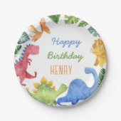 Assiettes En Carton Cute Dinosaur Boy Anniversaire (Devant)