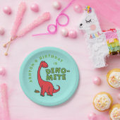 Assiettes En Carton Cute Dinosaur Dino-Mite design d'anniversaire cust (Fête)