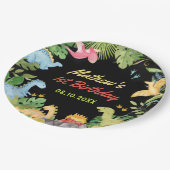 Assiettes En Carton Cute Dinosaur Garçon Première fête d'anniversaire (Angle)