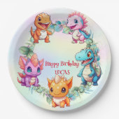 Assiettes En Carton Cute dinosaur jungle anniversaire de enfant de l'é (Devant)