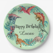 Assiettes En Carton Cute dinosaur jungle anniversaire de enfant de l'é (Devant)