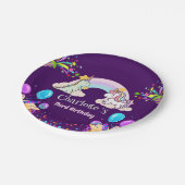 Assiettes En Carton Cute Dinosaur Unicorn arc-en-ciel Balloon annivers (Angle)
