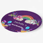 Assiettes En Carton Cute Dinosaur Unicorn arc-en-ciel enfant d'anniver (Angle)