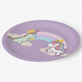 Assiettes En Carton Cute Dinosaur Unicorn arc-en-ciel fête d'anniversa (Angle)