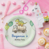 Assiettes En Carton Cute dinosaure camion ciment Rainbow School Annive (Fête)