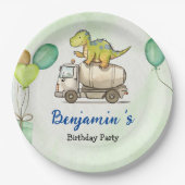 Assiettes En Carton Cute dinosaure camion ciment Rainbow School Annive (Devant)
