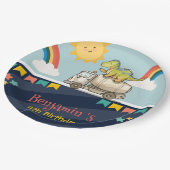 Assiettes En Carton Cute dinosaure camion ciment Rainbow School Annive (Angle)