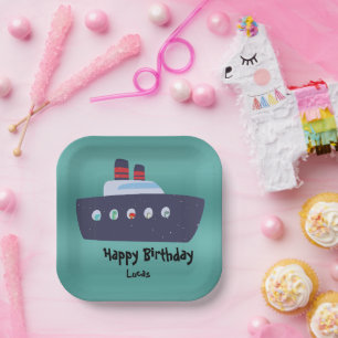 Assiettes En Carton Cute dinosaure capitaine bateau bateau école Anniv