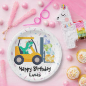 Assiettes En Carton Cute dinosaure Construction Camion garçon B2S Anni (Fête)