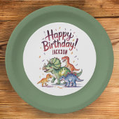 Assiettes En Carton Cute Dinosaure Personnalisé Plaques Papier Anniver
