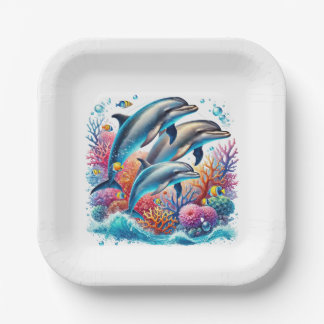 Assiettes En Carton Cute dolphin lovers party