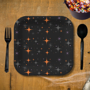 Assiettes En Carton Cute Drôle Fantôme Noir Kitten Halloween