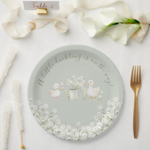 Assiettes En Carton Cute Ducks & Daisies Baby Shower